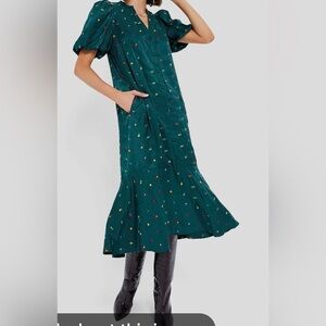 Tuckernuck Green Embroidered Top